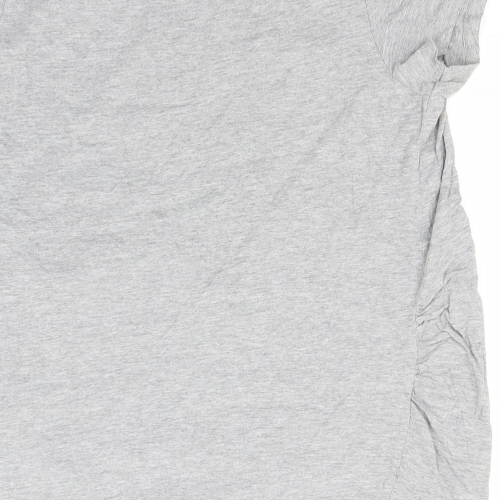 New Look Womens Grey  Cotton Basic T-Shirt Size 14 Round Neck