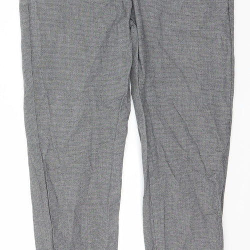 Primark Mens Grey Check Cotton Trousers  Size 34 in L30 in Regular