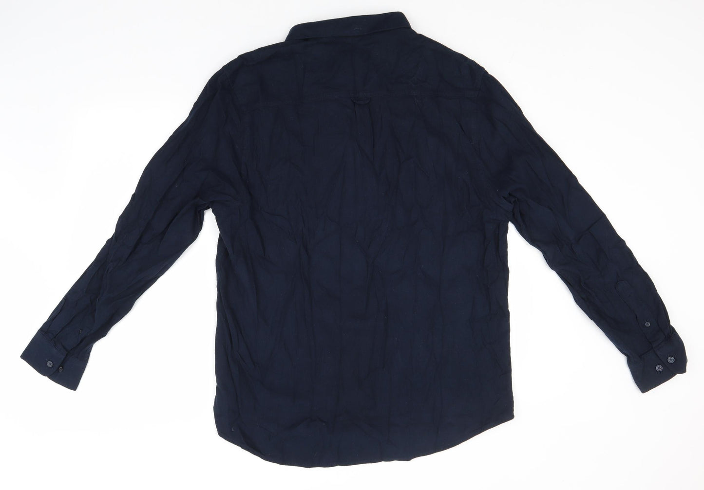 Primark Mens Blue  Cotton  Button-Up Size XL Collared