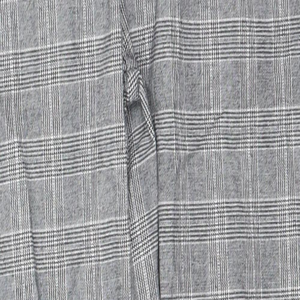 Primark Mens Grey Plaid Cotton Trousers  Size 34 in L28 in Regular