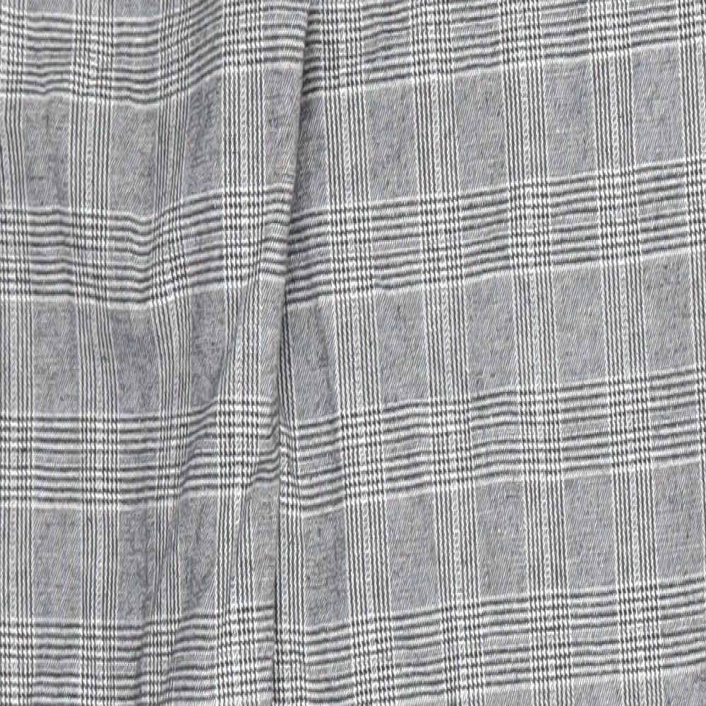 Primark Mens Grey Plaid Cotton Trousers  Size 34 in L28 in Regular