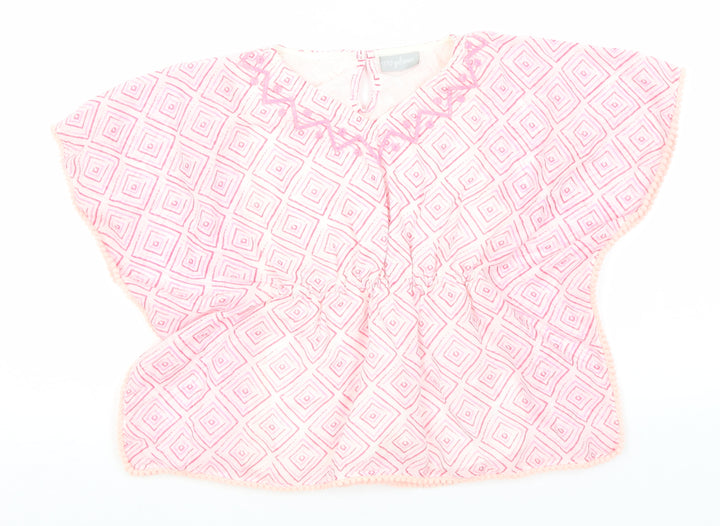 Matalan Girls Pink Geometric Polyester A-Line  Size 3 Years  Round Neck