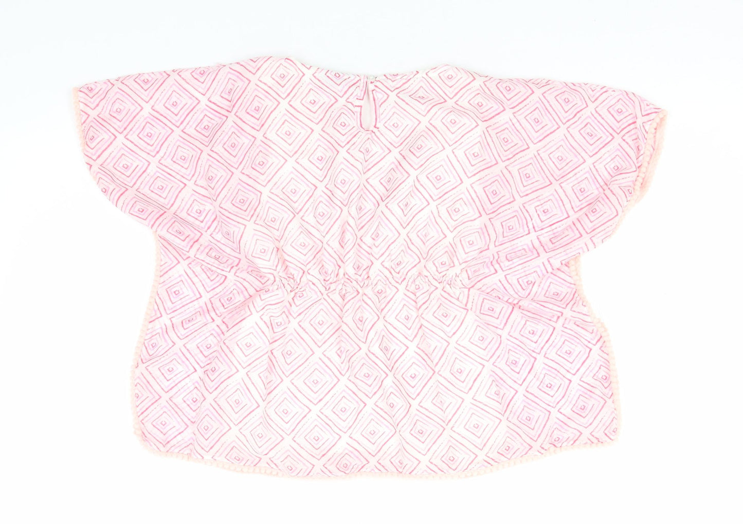 Matalan Girls Pink Geometric Polyester A-Line  Size 3 Years  Round Neck