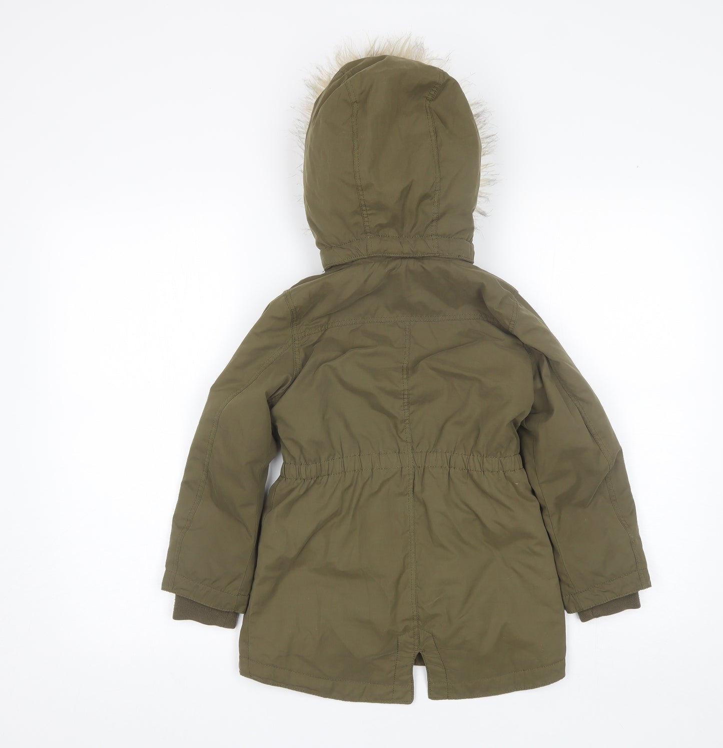 H&M Girls Green   Parka Jacket Size 6-7 Years