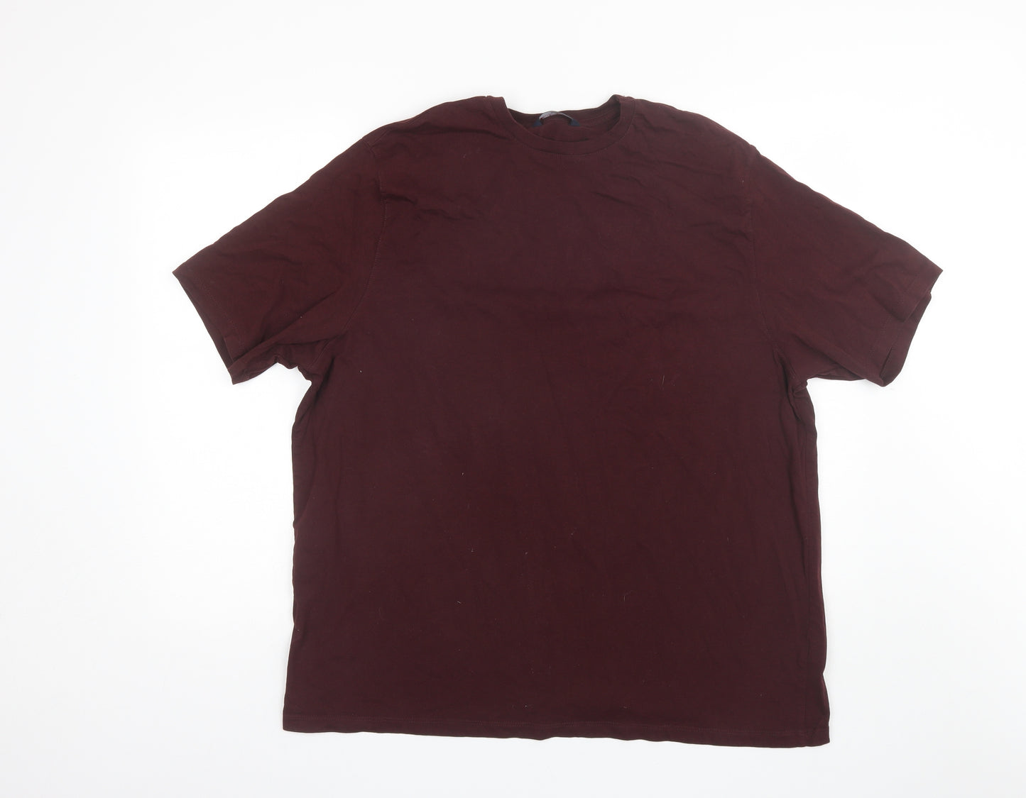 Marks and Spencer Mens Red  Cotton  T-Shirt Size 2XL Round Neck