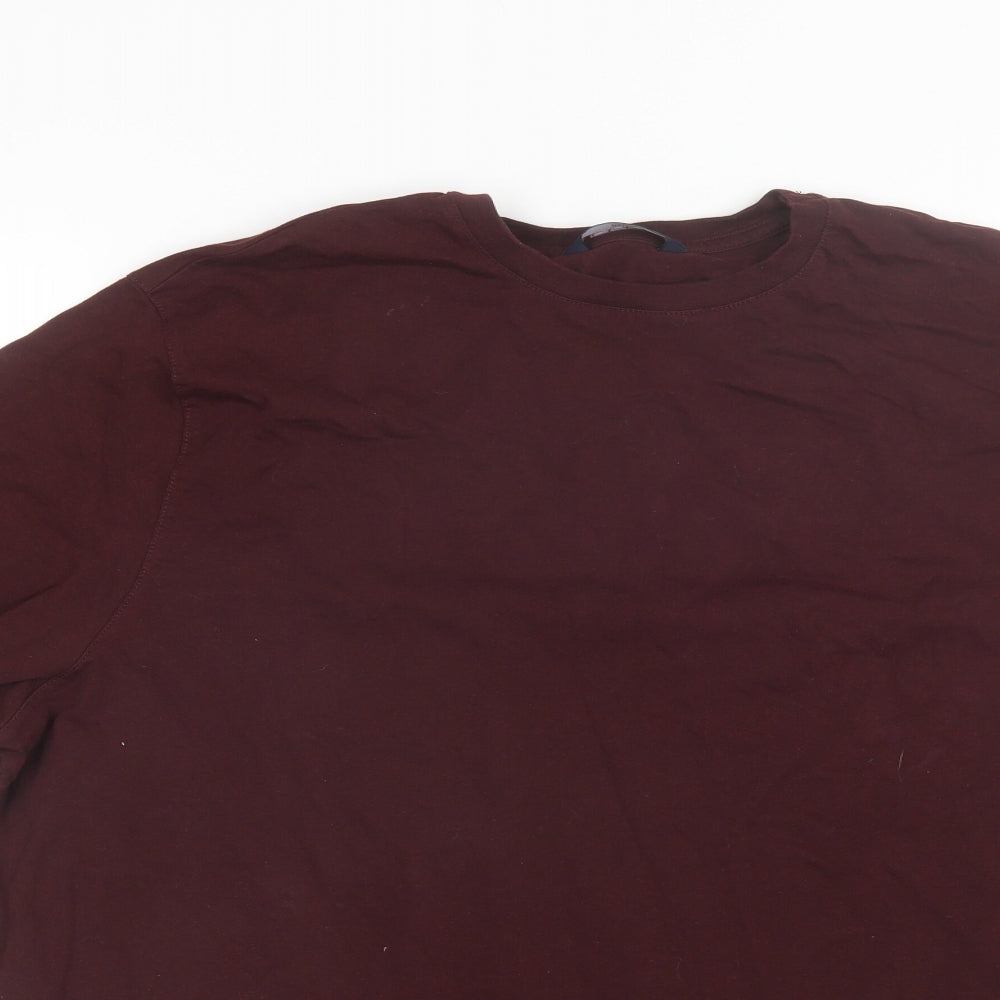 Marks and Spencer Mens Red  Cotton  T-Shirt Size 2XL Round Neck
