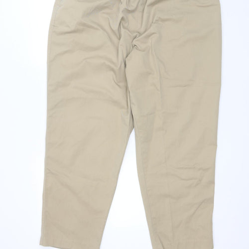 Lands' End Mens Beige  Cotton Trousers  Size 28 L28 in Regular