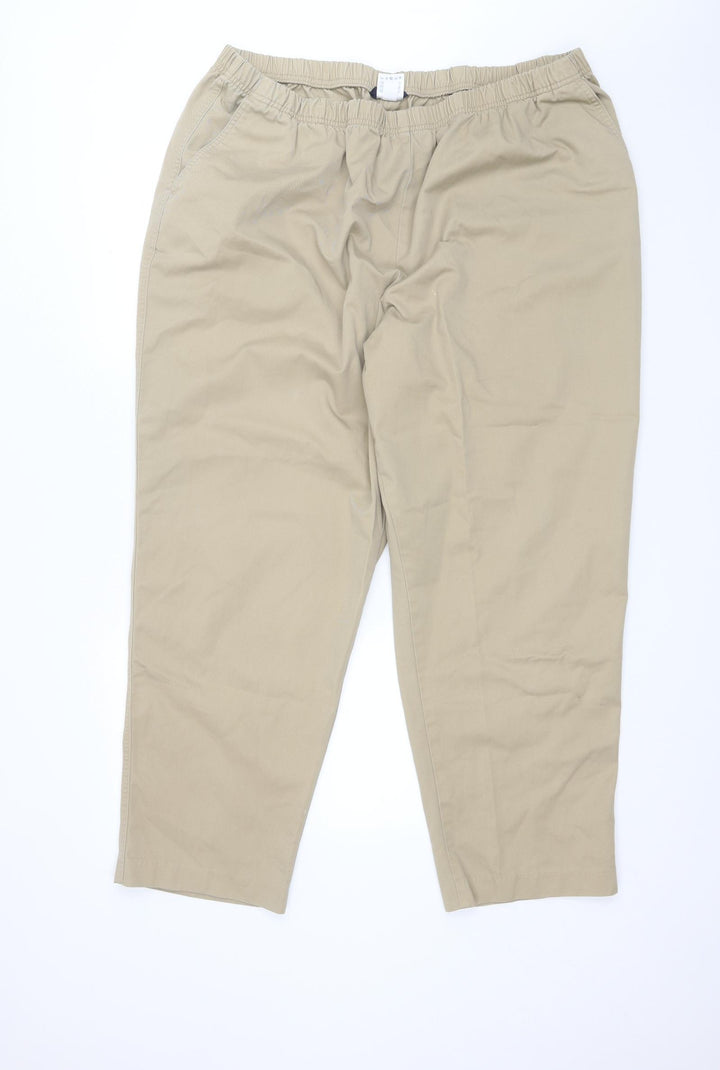 Lands' End Mens Beige Cotton Trousers Size 28 L28 in Regular
