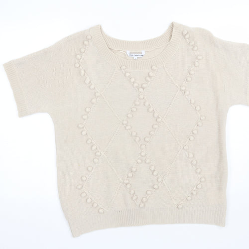 Store 21 Womens Beige Round Neck  Acrylic Pullover Jumper Size L