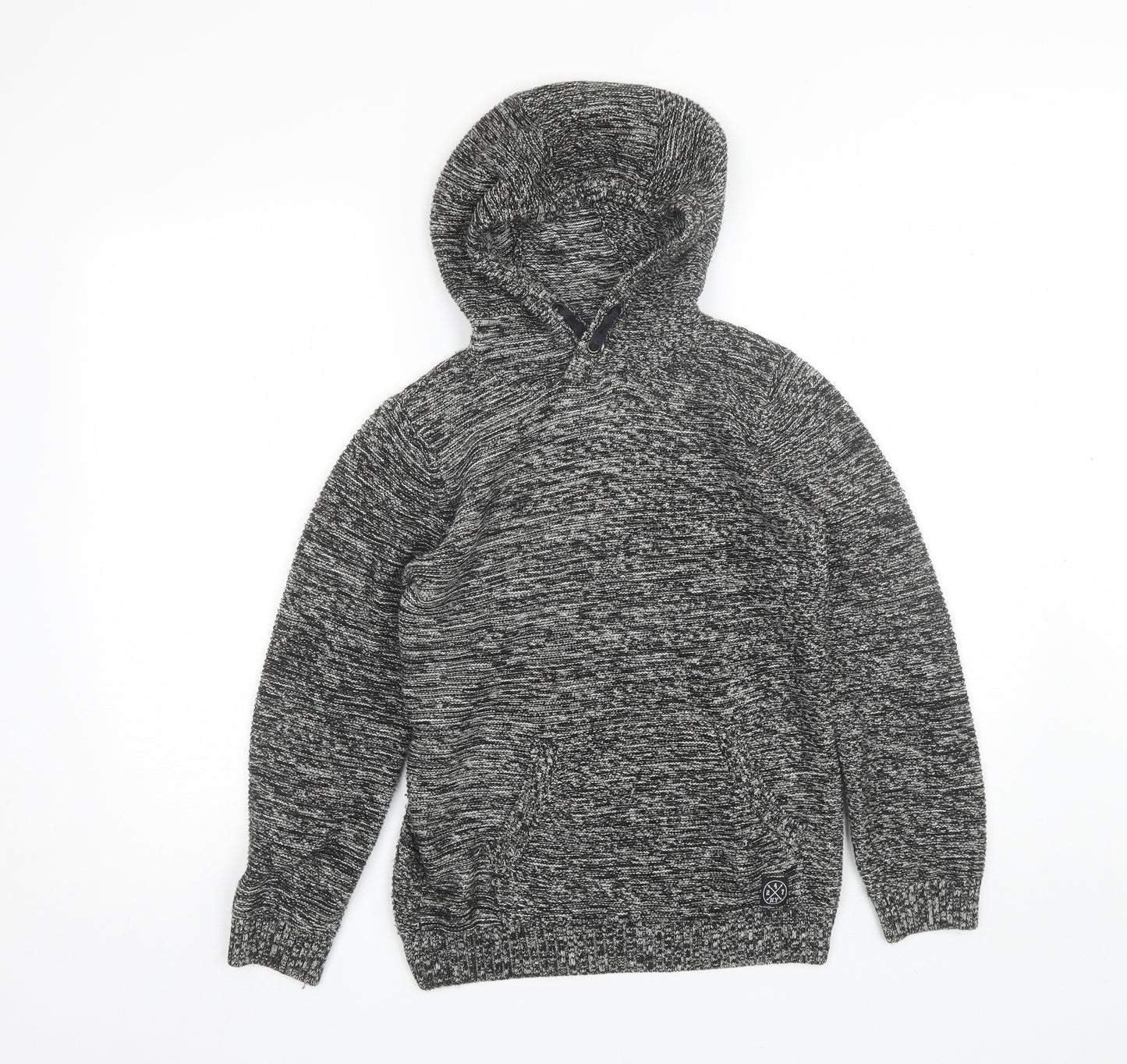 F&F Boys Black  Cotton Pullover Hoodie Size 10-11 Years