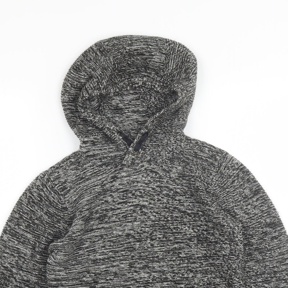 F&F Boys Black  Cotton Pullover Hoodie Size 10-11 Years