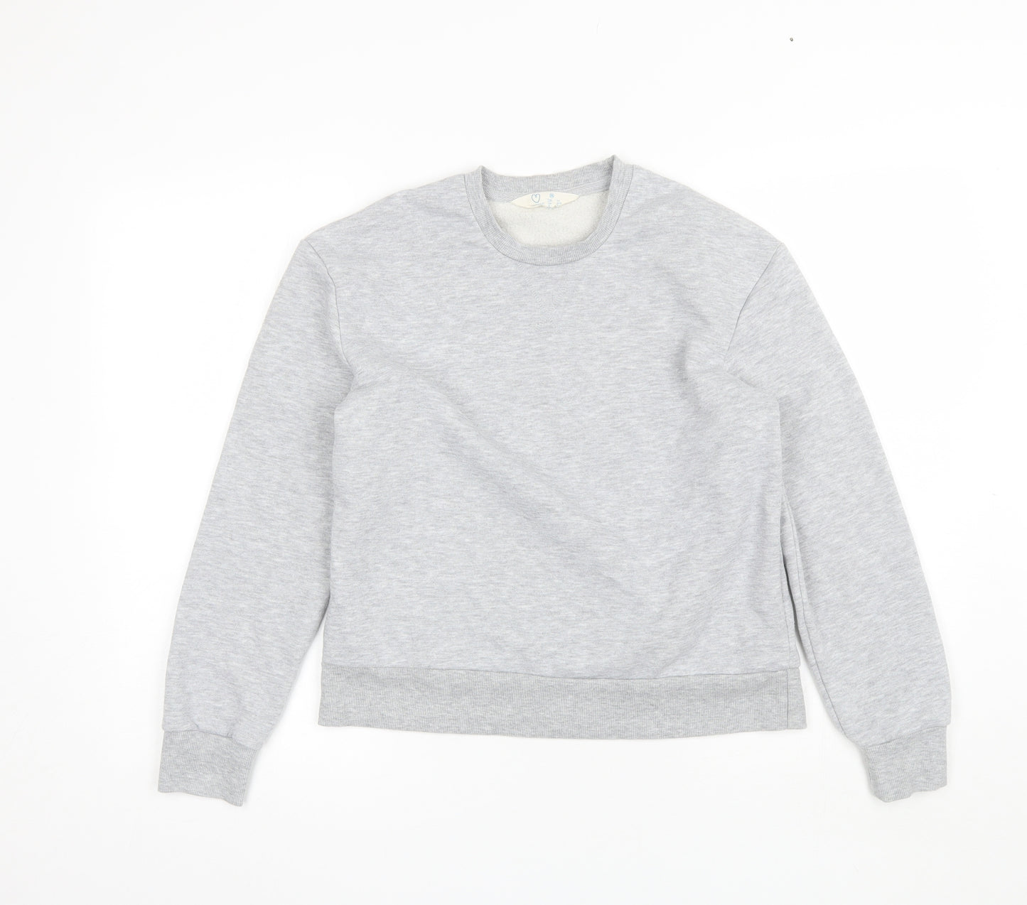 Primark Womens Grey Round Neck  Cotton Pullover Jumper Size 2XS