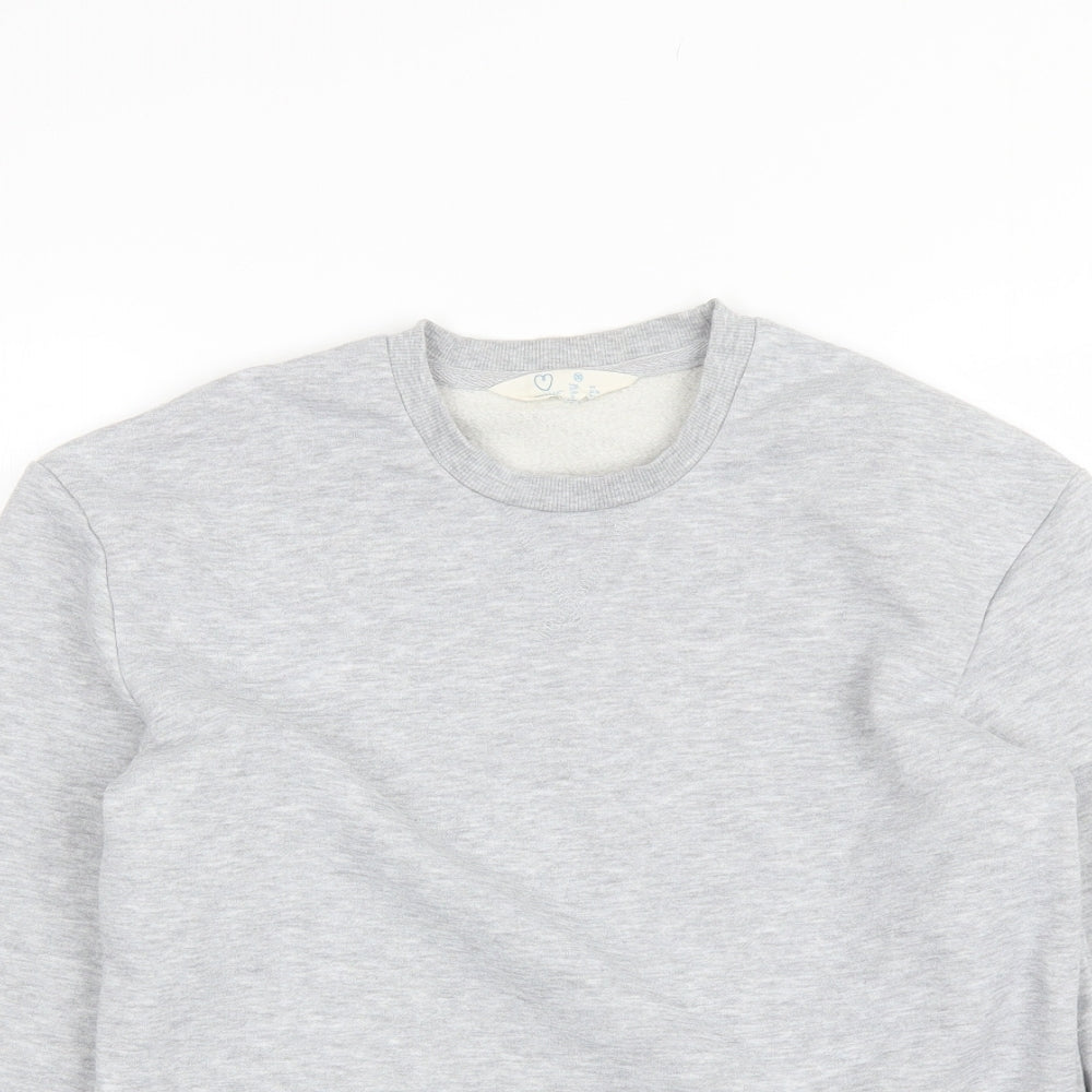 Primark Womens Grey Round Neck  Cotton Pullover Jumper Size 2XS