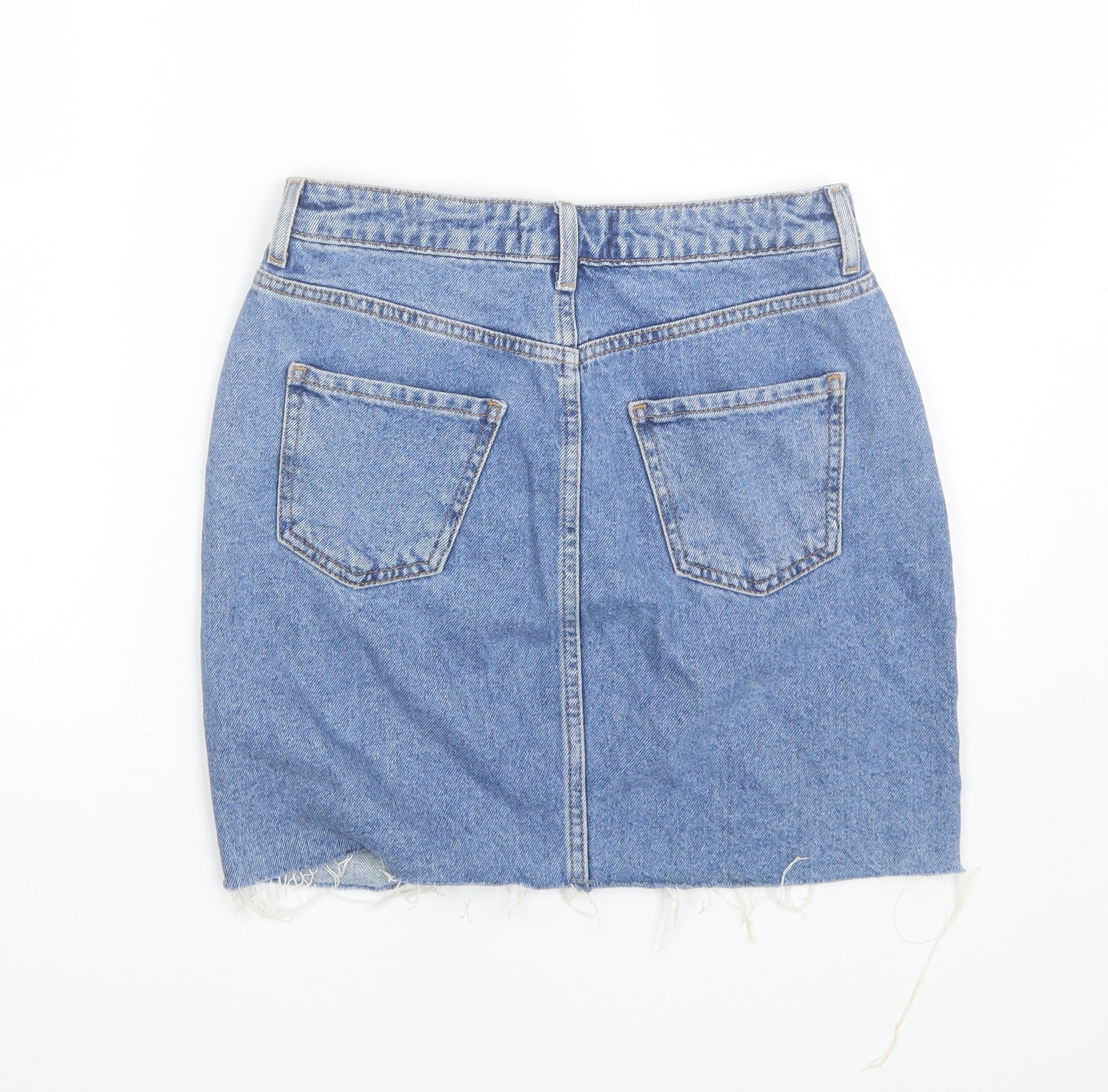 New Look Girls Blue  Cotton Mini Skirt Size 13 Years  Regular