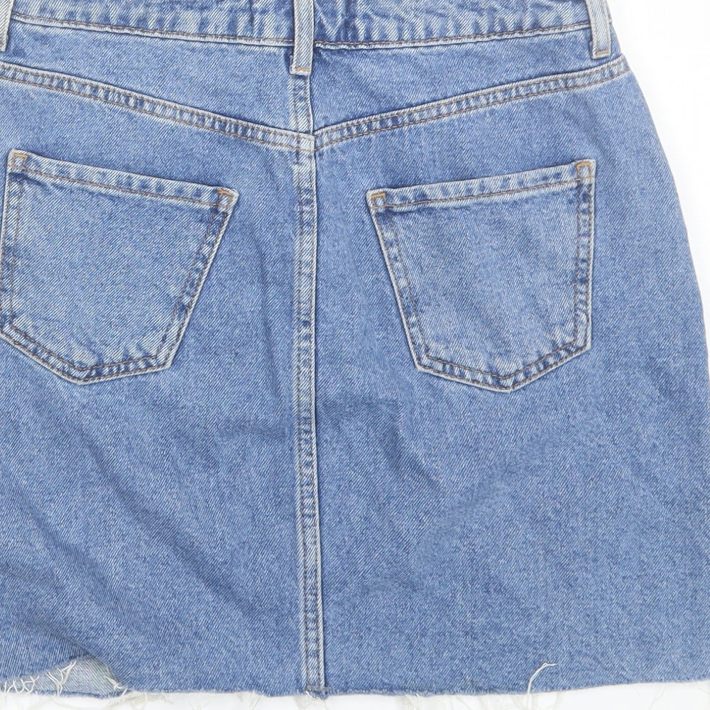 New Look Girls Blue  Cotton Mini Skirt Size 13 Years  Regular