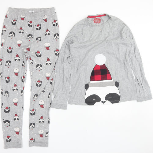 Blue Zoo Girls Grey  Cotton  Pyjama Set Size 13-14 Years