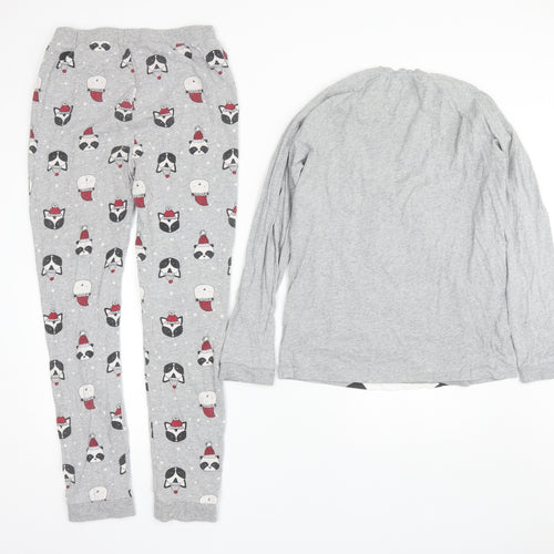 Blue Zoo Girls Grey  Cotton  Pyjama Set Size 13-14 Years