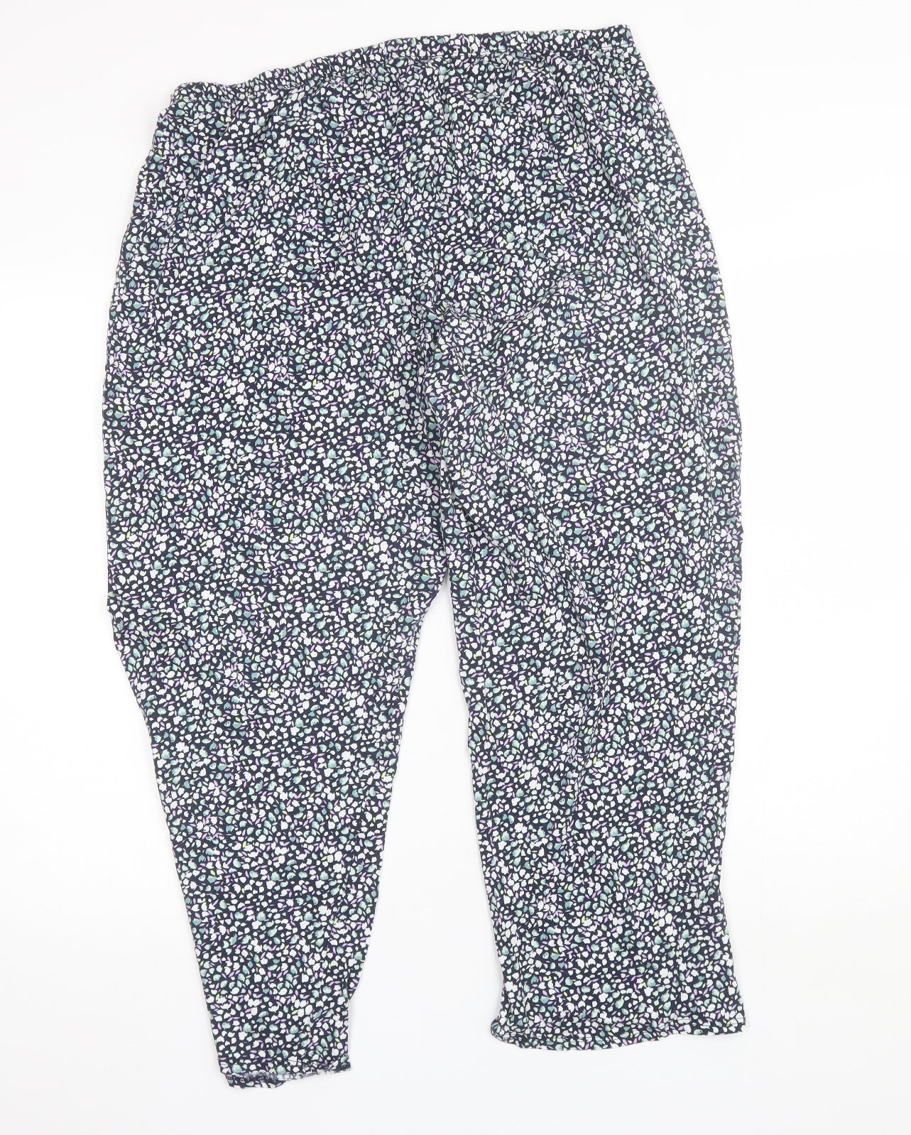 Marks and Spencer Womens Blue Floral Cotton  Pyjama Pants Size 20