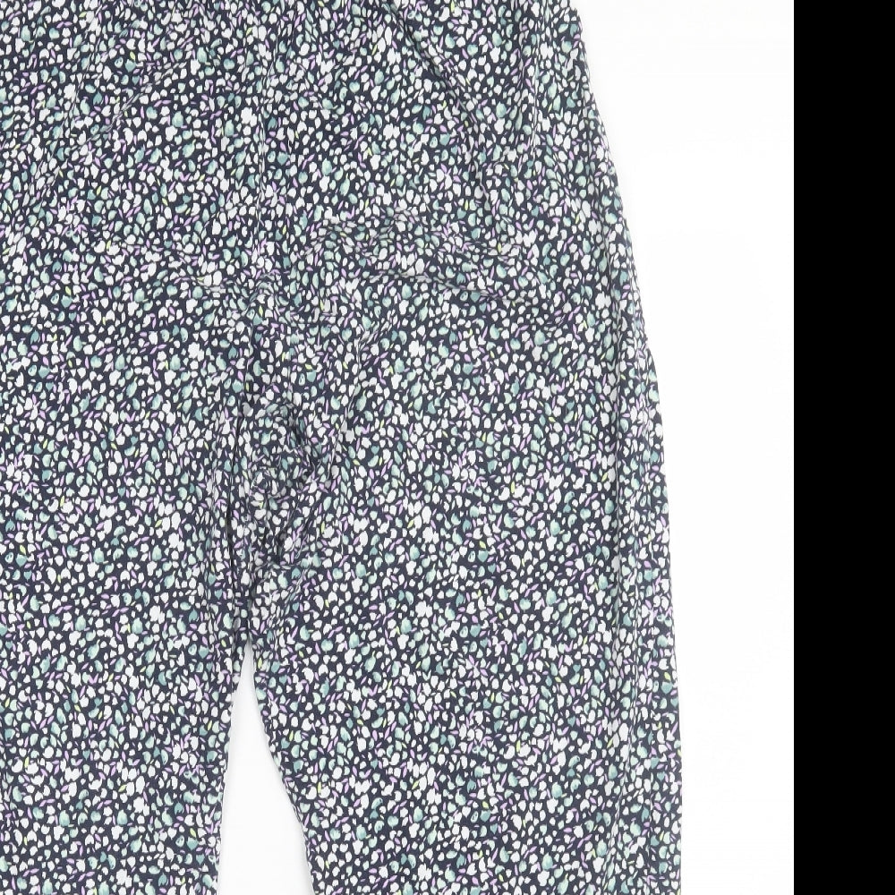 Marks and Spencer Womens Blue Floral Cotton  Pyjama Pants Size 20