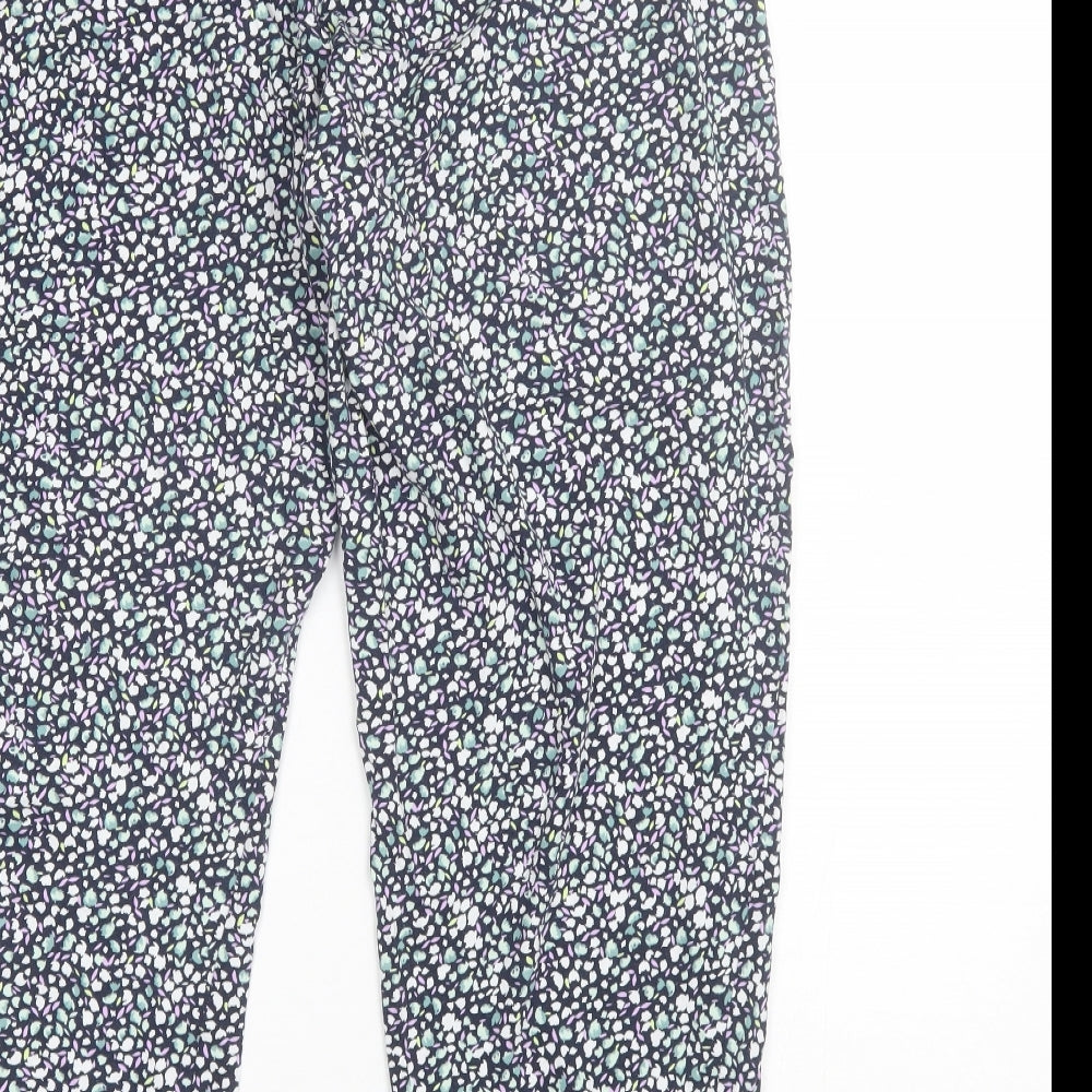 Marks and Spencer Womens Blue Floral Cotton  Pyjama Pants Size 20