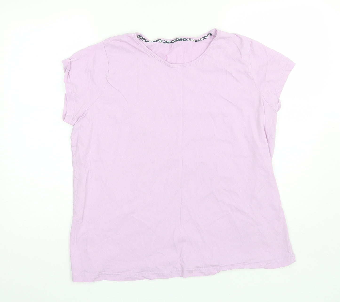 Marks and Spencer Womens Purple Solid Cotton Top Pyjama Top Size 20