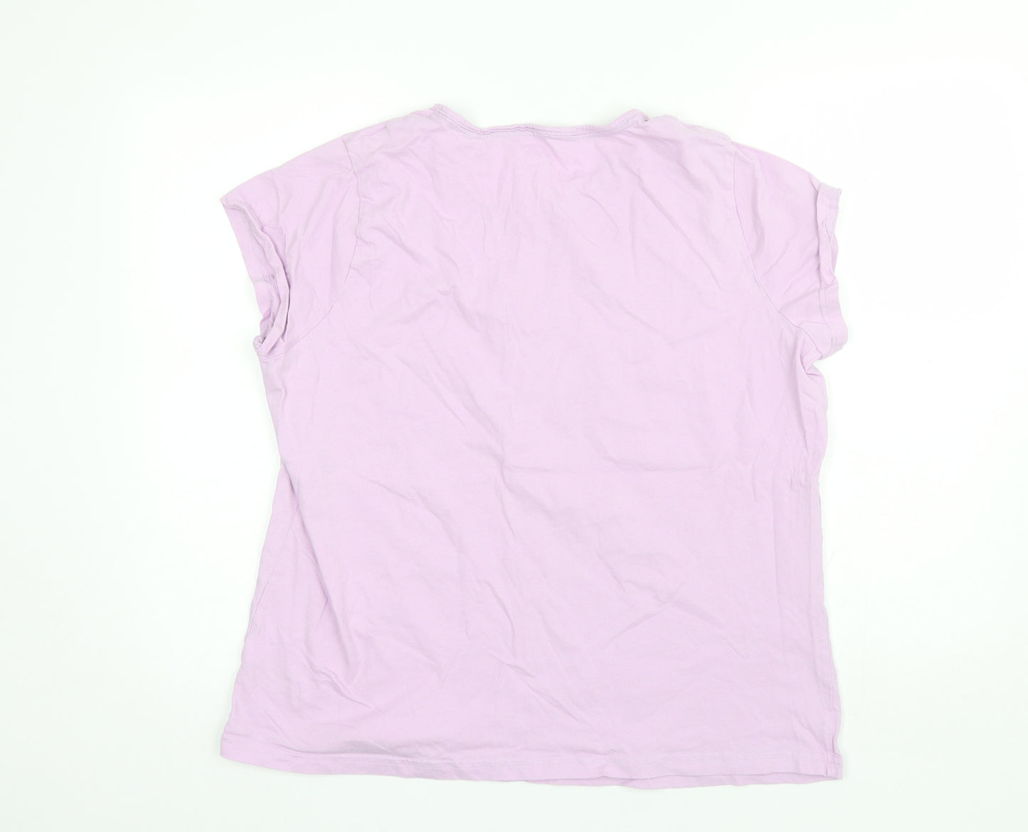 Marks and Spencer Womens Purple Solid Cotton Top Pyjama Top Size 20
