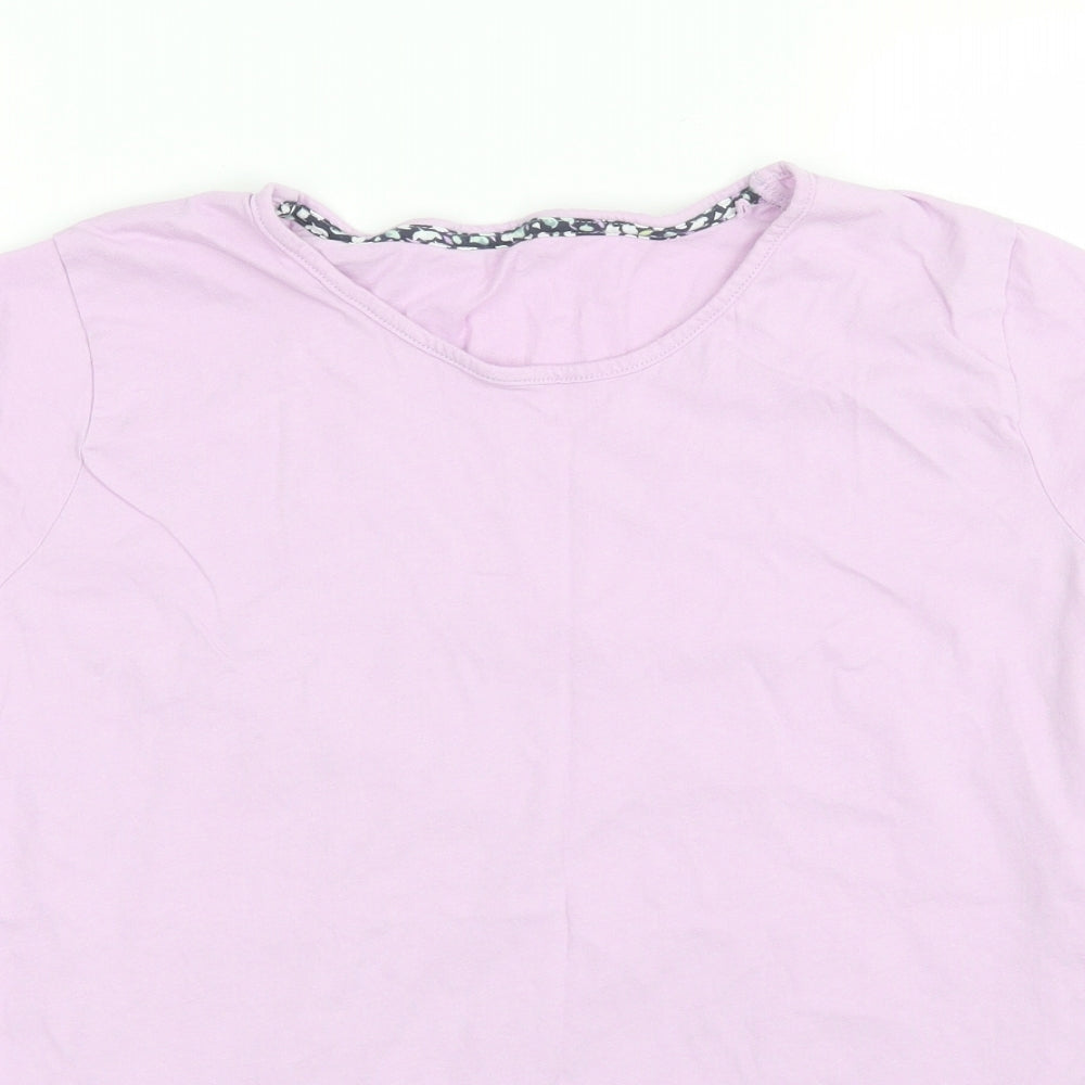 Marks and Spencer Womens Purple Solid Cotton Top Pyjama Top Size 20