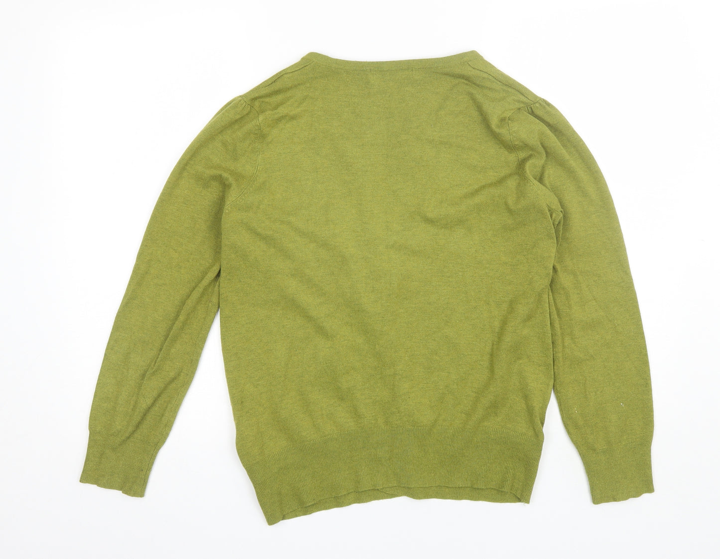 Marks and Spencer Womens Green Round Neck  Viscose Cardigan Jumper Size 16
