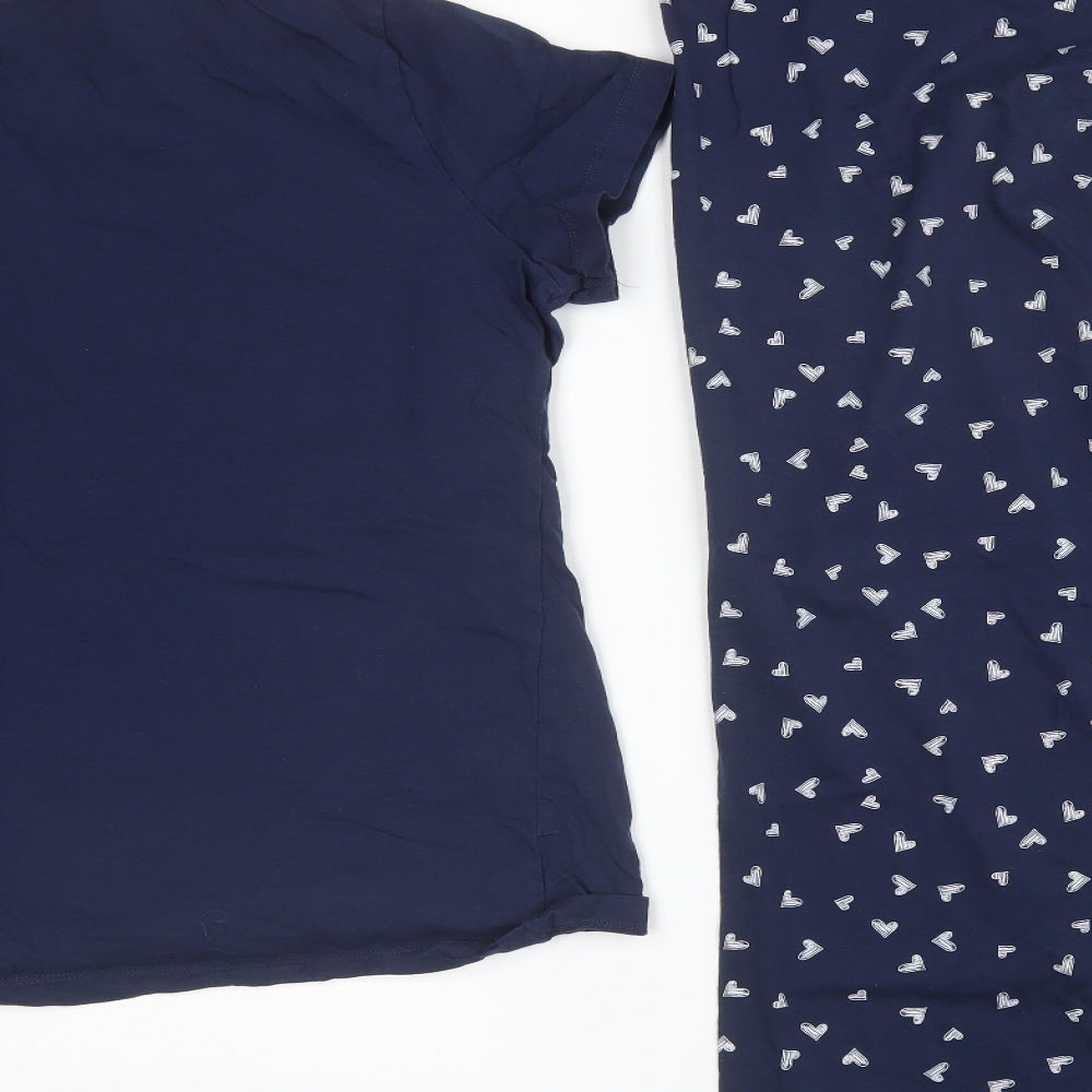 F&F Womens Blue  Cotton Top Pyjama Set Size 20