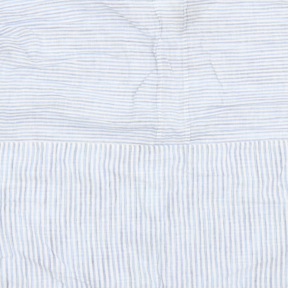 Principles Womens Blue Striped Linen Basic Blouse Size 18 Collared