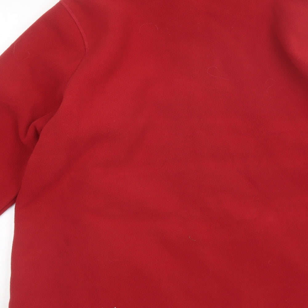 BM Casual Womens Red Collared  Polyester Full Zip Jumper Size L