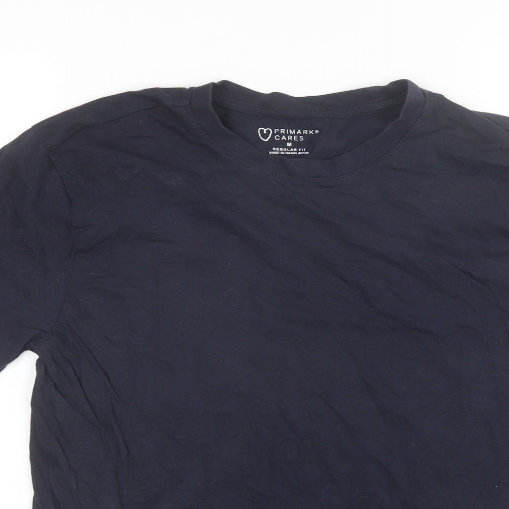 Primark Mens Blue  Cotton  T-Shirt Size M Round Neck