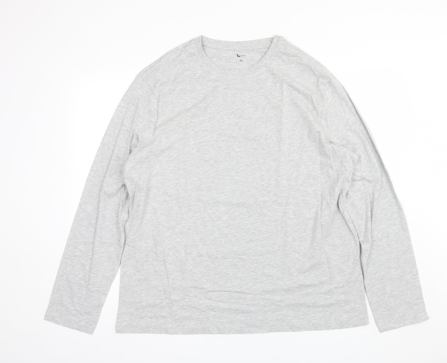 TU Mens Grey  Cotton  T-Shirt Size XL Round Neck