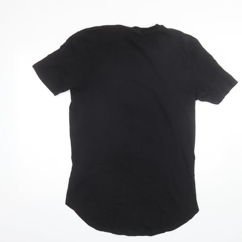 Zara Mens Black  Cotton  T-Shirt Size XL Round Neck