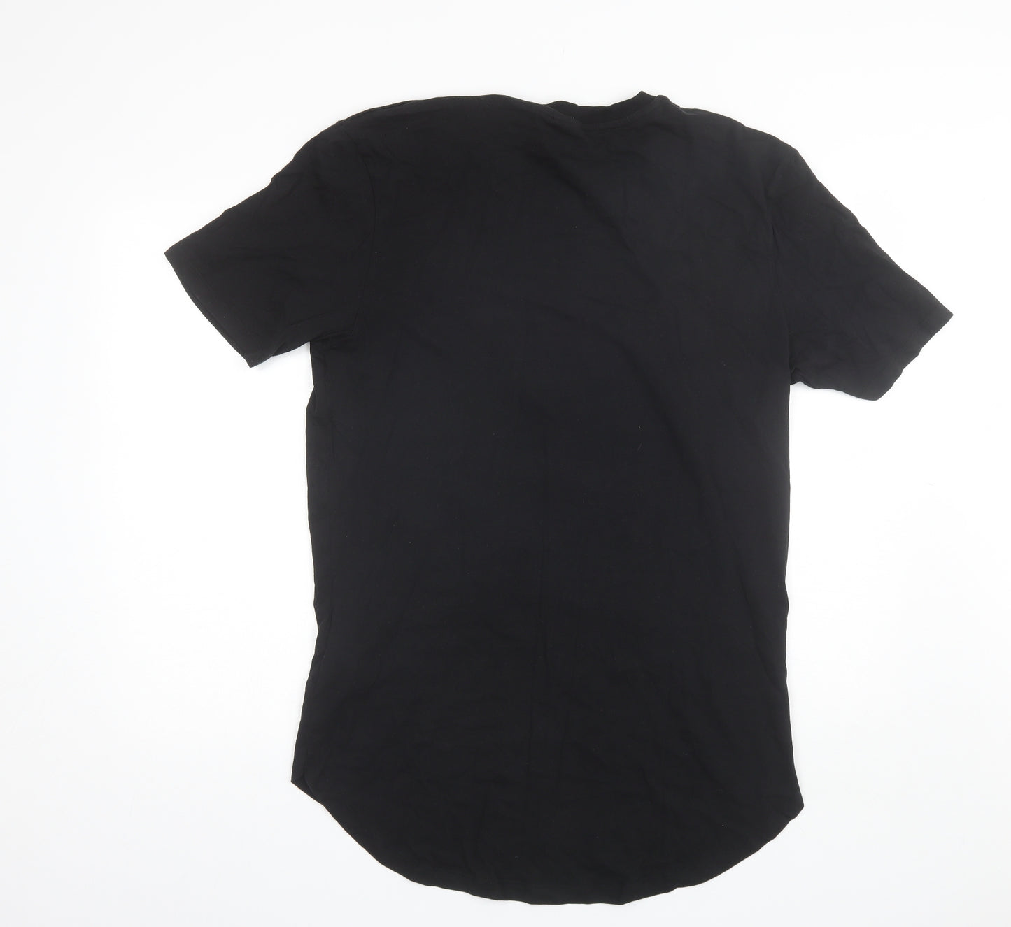 Zara Mens Black  Cotton  T-Shirt Size XL Round Neck
