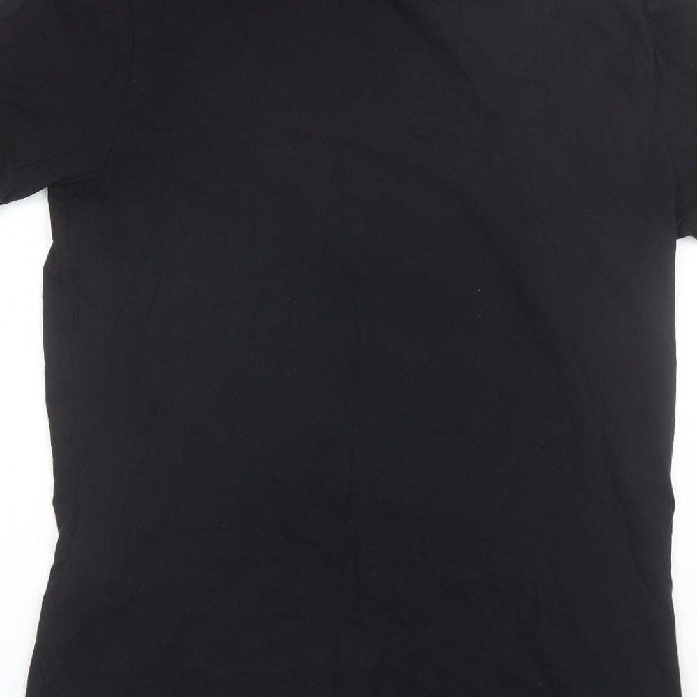 Zara Mens Black  Cotton  T-Shirt Size XL Round Neck