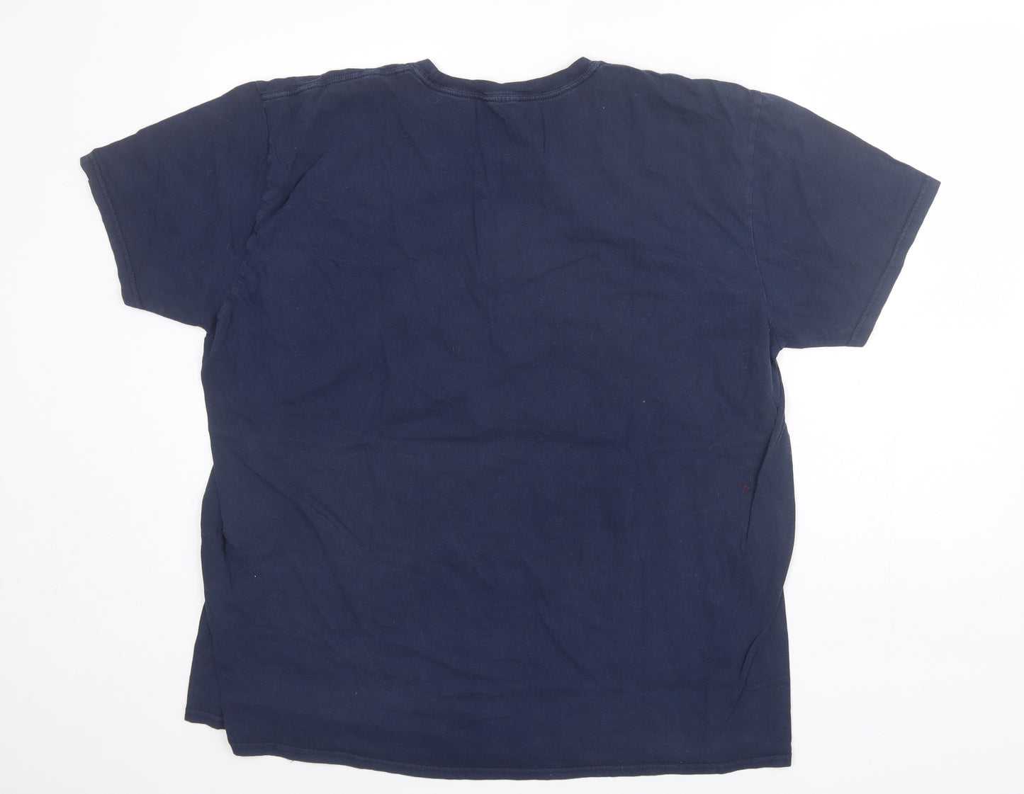 Captain Morgan Mens Blue  Cotton  T-Shirt Size 2XL Round Neck