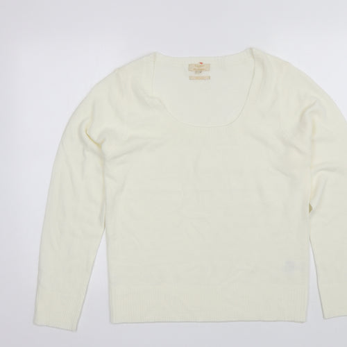Sarah Hamilton Womens White Round Neck  Acrylic Pullover Jumper Size XL