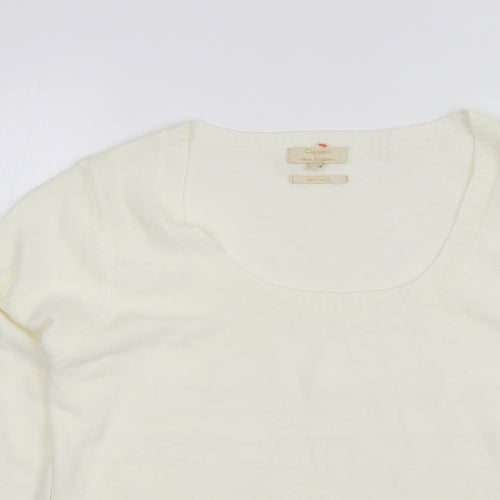 Sarah Hamilton Womens White Round Neck  Acrylic Pullover Jumper Size XL