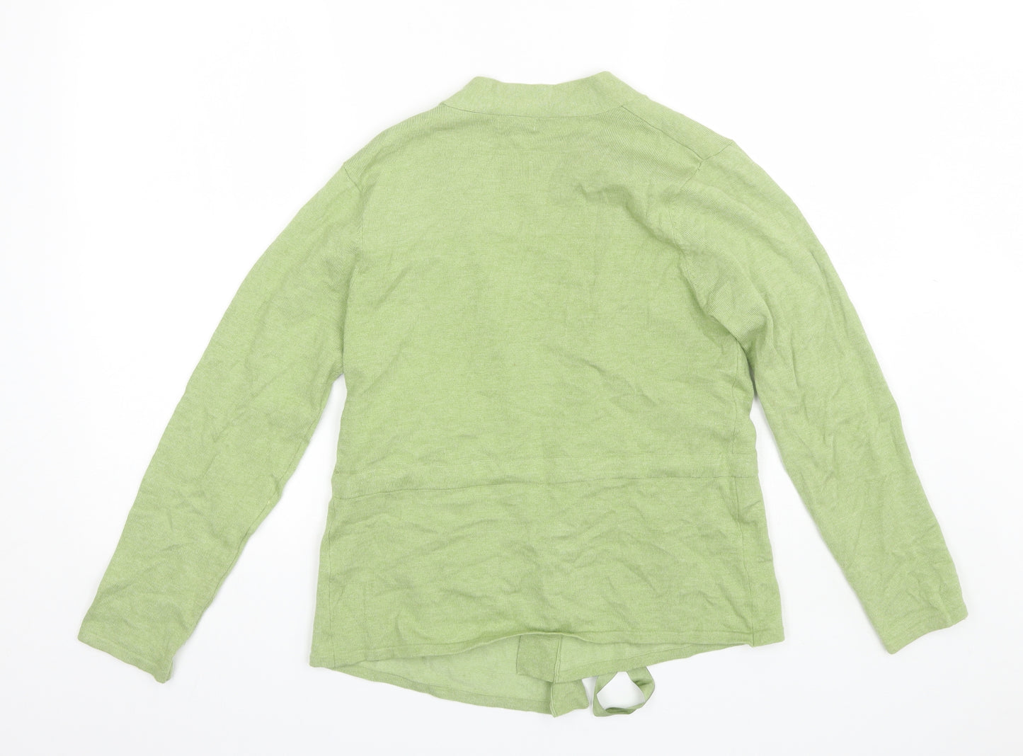 B&W Womens Green V-Neck  Acrylic Cardigan Jumper Size L