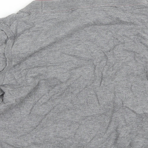 NEXT Womens Grey V-Neck  Cotton Cardigan Jumper Size 16