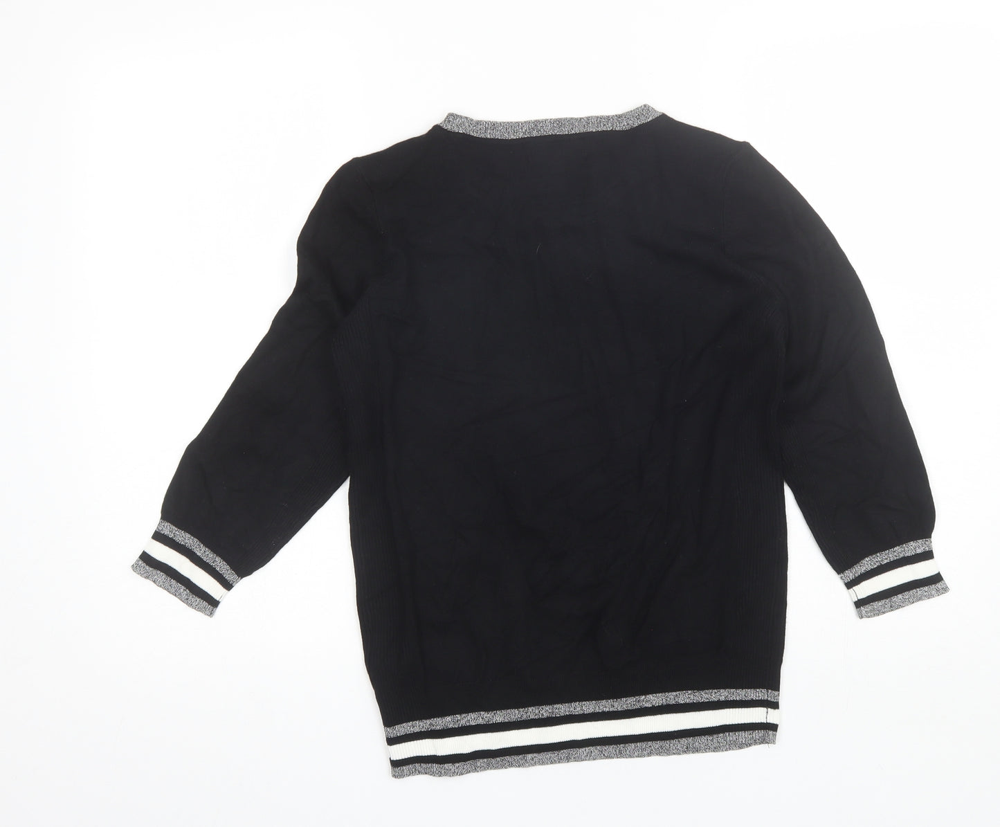 Debenhams Womens Black Round Neck  Viscose Pullover Jumper Size 14