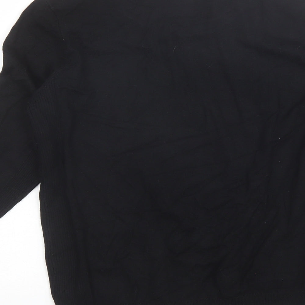 Debenhams Womens Black Round Neck  Viscose Pullover Jumper Size 14