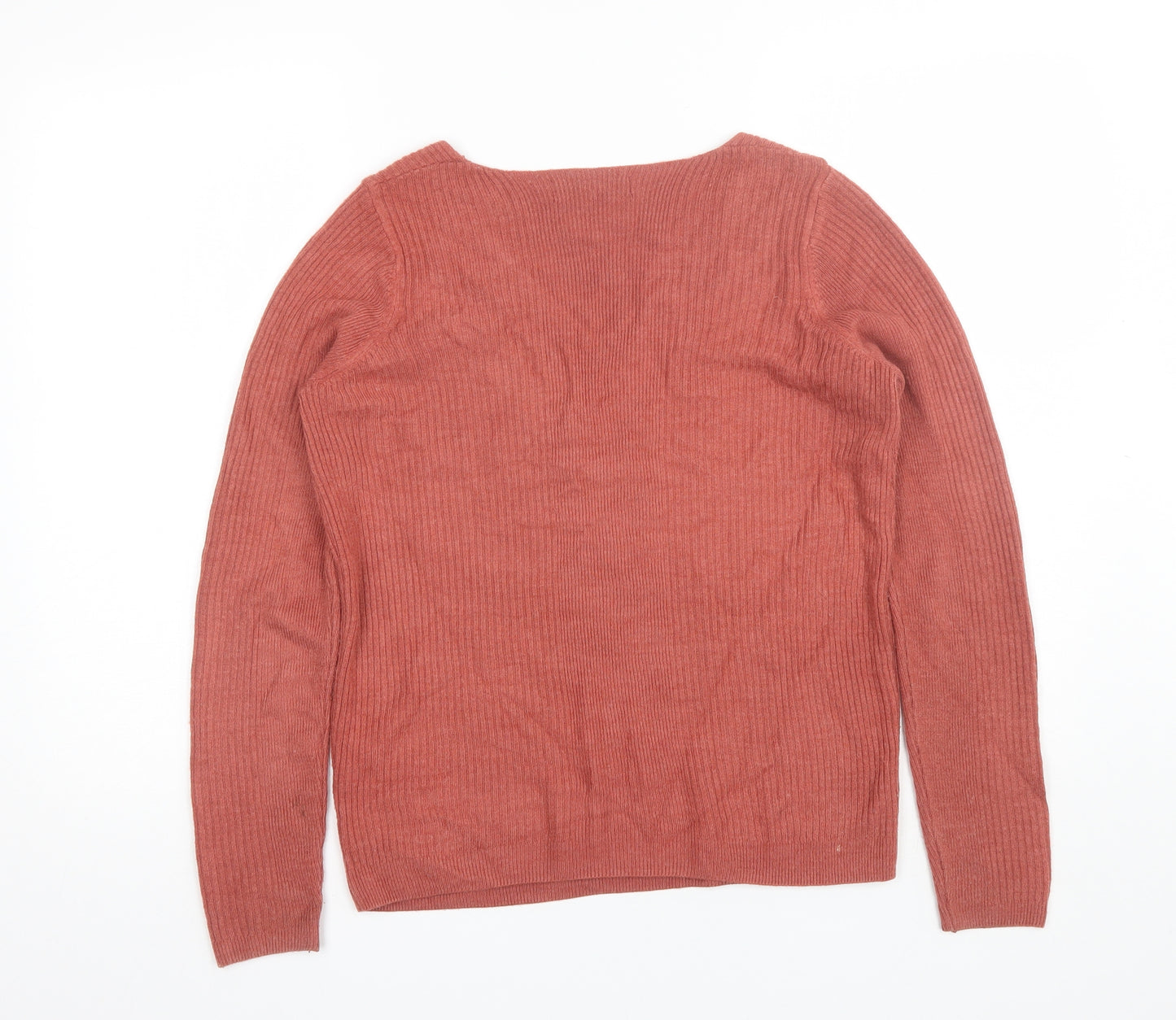Marks and Spencer Womens Red V-Neck  Acrylic Pullover Jumper Size 10