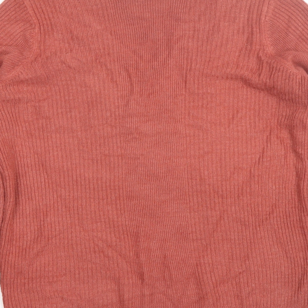 Marks and Spencer Womens Red V-Neck  Acrylic Pullover Jumper Size 10