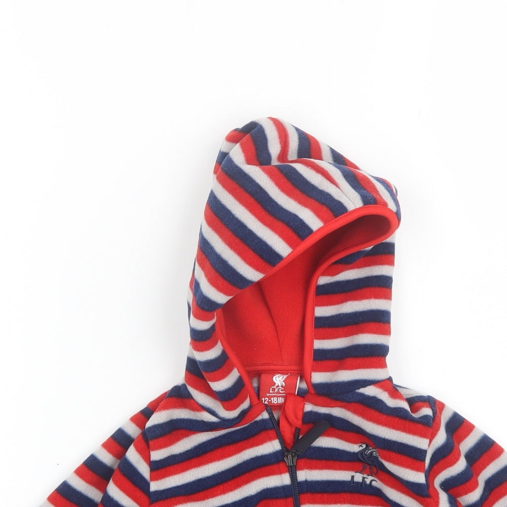 LFC Baby Red Striped Polyester Full Zip Jumper Size 12-18 Months