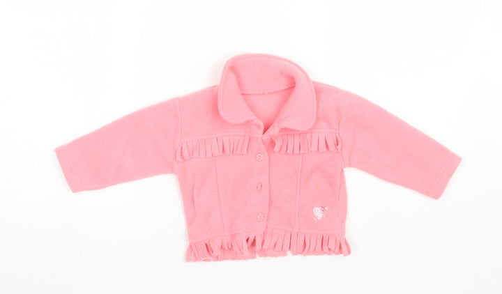 Mothercare Baby Pink Polyester Cardigan Jumper Size 3-6 Months