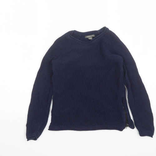 Primark Boys Blue Round Neck  Cotton Pullover Jumper Size 7-8 Years