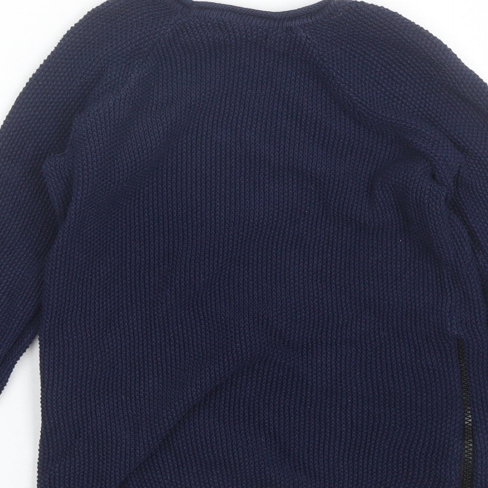 Primark Boys Blue Round Neck  Cotton Pullover Jumper Size 7-8 Years