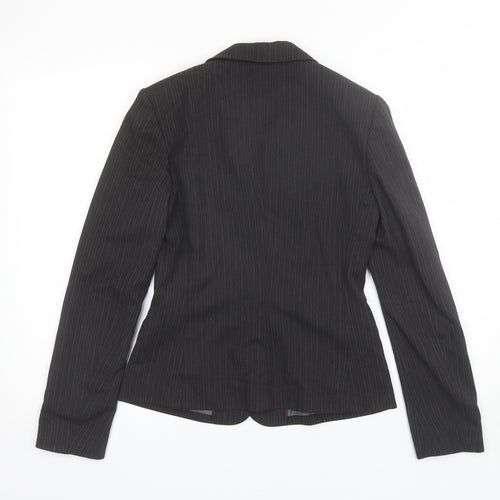 Mexx Womens Black Striped Polyester Jacket Blazer Size 8